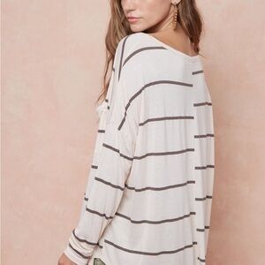 Striped Pink and Brown Women's Top